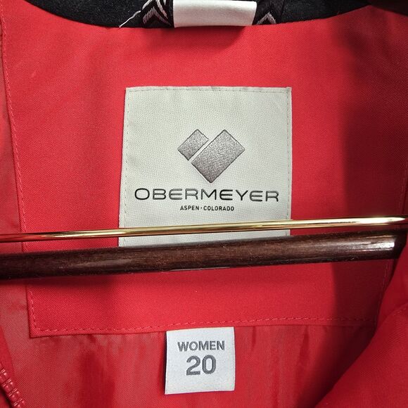 Obermeyer Tuscany II Womens Sz 20 Confetti Jacket Fur Hood Red Parka Winter Coat - Picture 7 of 10